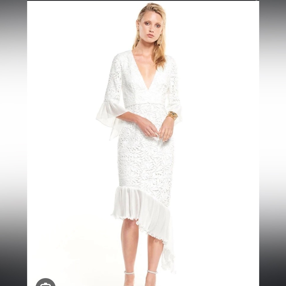 Anthropologie La Maison Talulah White Lace Midi Dress - The Cassatt Dress